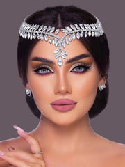 1pc Bridal Forehead Tiara Headband With Rhinestone Decor For Wedding Dress Hairstyle Royal
