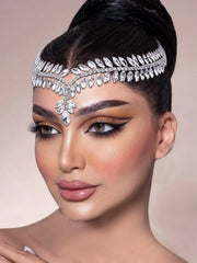 1pc Bridal Forehead Tiara Headband With Rhinestone Decor For Wedding Dress Hairstyle Royal
