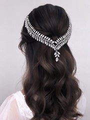 1pc Bridal Forehead Tiara Headband With Rhinestone Decor For Wedding Dress Hairstyle Royal