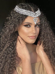 1pc Bridal Forehead Tiara Headband With Rhinestone Decor For Wedding Dress Hairstyle Royal