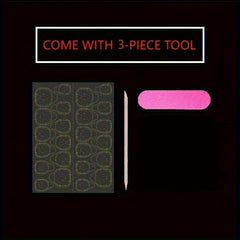 10pcs Luxury Handmade Press on Nails Middle Coffin False Nails Tulip Design False Nails with 3pcs Tool Adhesive Nail Glue Tabs