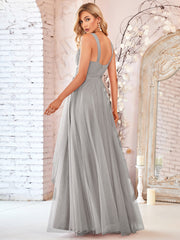 Adorable A Line Sleeveless Wholesale Tulle Bridesmaid Dresses With Belt