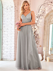 Adorable A Line Sleeveless Wholesale Tulle Bridesmaid Dresses With Belt