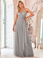Adorable A Line Sleeveless Wholesale Tulle Bridesmaid Dresses With Belt
