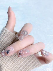 Detachable Gradient Rhine Stones Press-On Nails