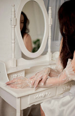 Wedding gloves Long bridal gloves Sheer tulle gloves Sequin gloves cutom gloves Opera gloves Handmade gloves lace bridal gloves