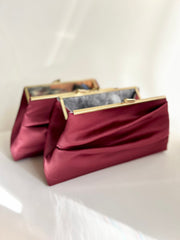 Ivory Satin Wedding Clutch, Bridesmaid’s Purse, Personalization Options and More Colors