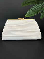 Ivory Satin Wedding Clutch, Bridesmaid’s Purse, Personalization Options and More Colors