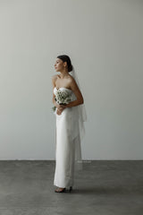 Simple veil with blusher | 2 Tiers Soft Simple Wedding Veil | Round wedding veil | Soft two-tier bridal veil