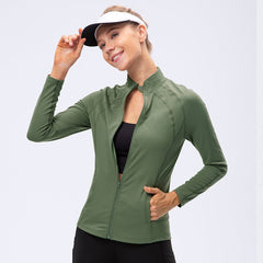 Tight Elastic Zipper Up Track Jacket With Pockets - Shah S. Sahota