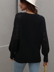 Rib-Knit Plunge Raglan Sleeve Cardigan - Shah S. Sahota