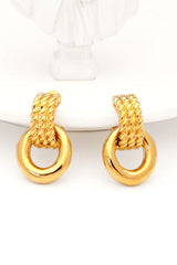 Twisted Gold-Plated Drop Earrings - Shah S. Sahota