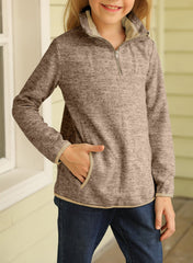 Kids Quarter-Zip Collar Sweatshirt with Kangaroo Pocket - Shah S. Sahota