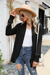 Open Front Long Sleeve Longline Cardigan - Shah S. Sahota