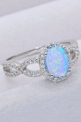 925 Sterling Silver Opal Halo Ring - Shah S. Sahota