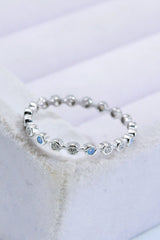 925 Sterling Silver Zircon and Natural Moonstone Ring - Shah S. Sahota