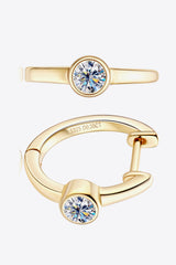 18k Gold-Plated Inlaid Moissanite Huggie Earrings - Shah S. Sahota