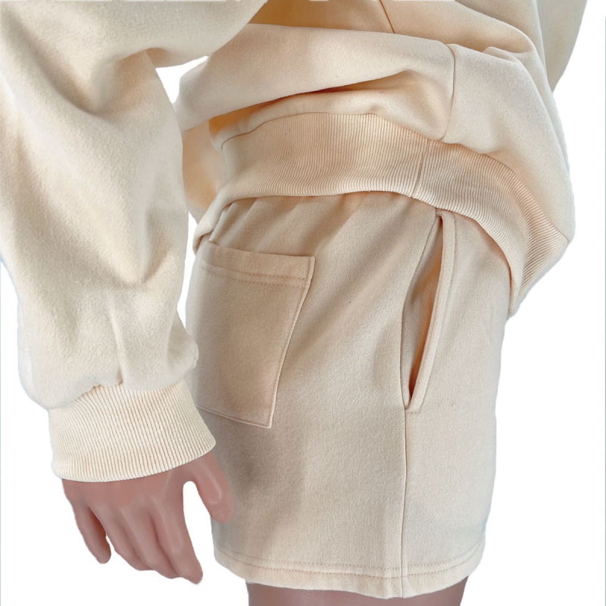 Stand-Up Collar Zipper Pullover Long-Sleeved Sweatshirts & Tie Shorts Lounge Sets - Shah S. Sahota