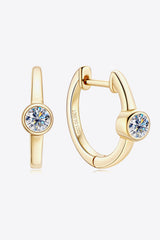 18k Gold-Plated Inlaid Moissanite Huggie Earrings - Shah S. Sahota
