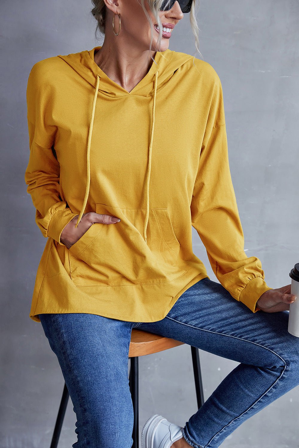 Box Pleated Drawstring Hoodie - Shah S. Sahota