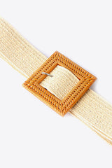 Square Buckle Elastic Braid Belt - Shah S. Sahota