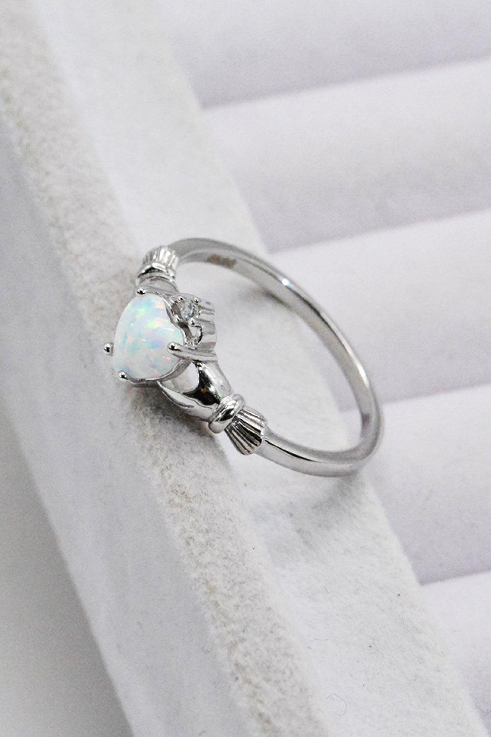 925 Sterling Silver Heart Opal Ring - Shah S. Sahota