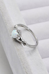 925 Sterling Silver Heart Opal Ring - Shah S. Sahota