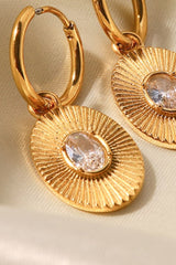 Stainless Steel Oval Dangle Earrings - Shah S. Sahota
