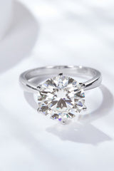 Platinum-Plated 5 Carat Moissanite Solitaire Ring - Shah S. Sahota