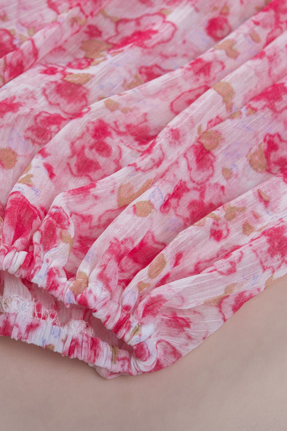 Floral V-Neck Curved Hem Blouse - Shah S. Sahota