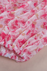 Floral V-Neck Curved Hem Blouse - Shah S. Sahota