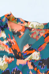 Abstract Print Belted Ruffle Hem Dress - Shah S. Sahota