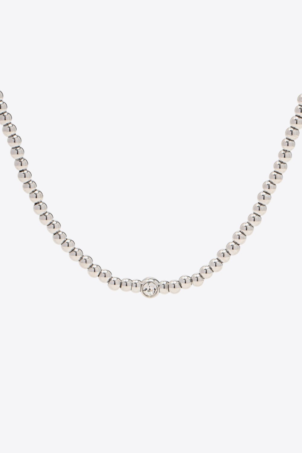 Inlaid Zircon Beaded Stainless Steel Necklace - Shah S. Sahota
