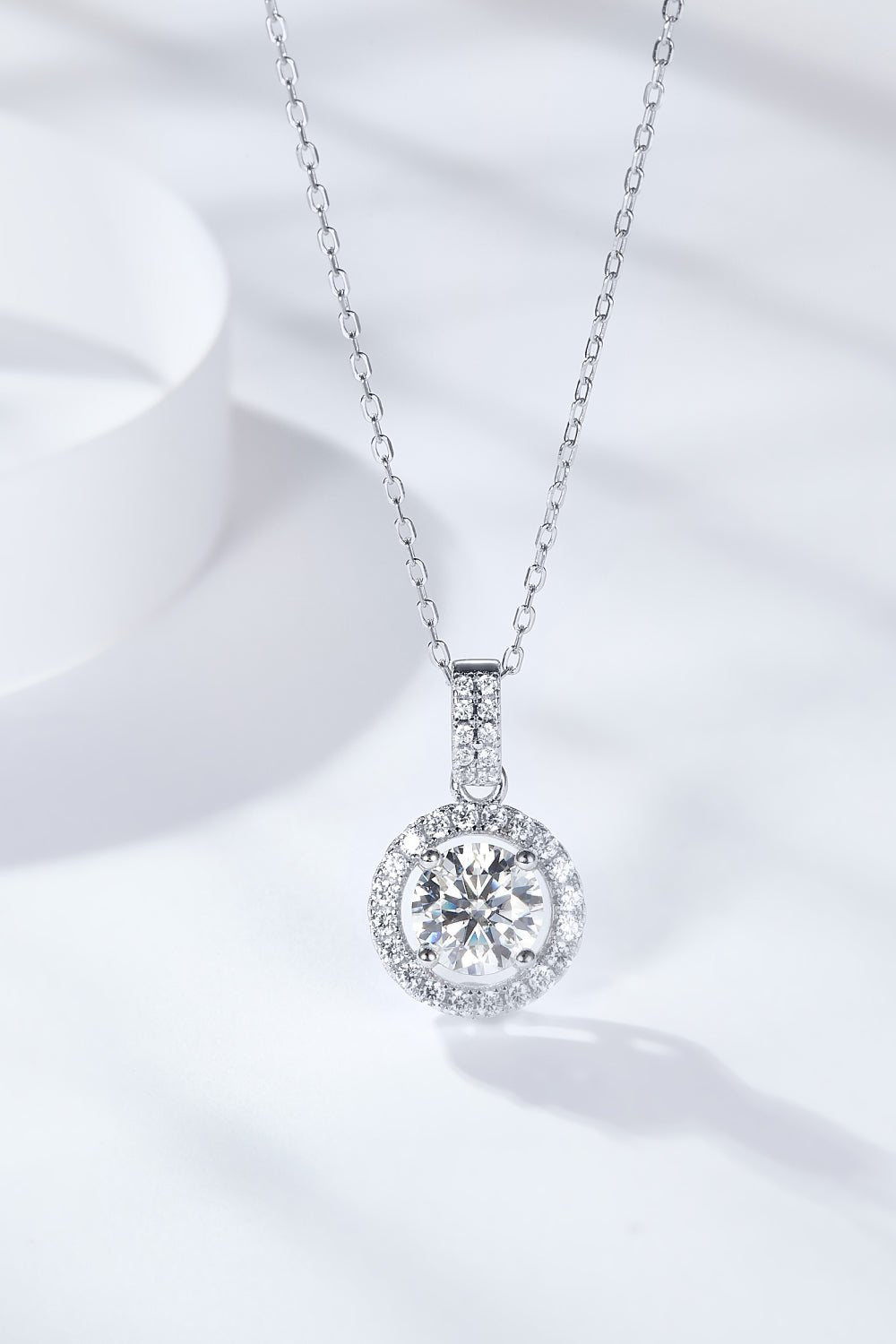 2 Carat Moissanite Round Pendant Necklace - Shah S. Sahota