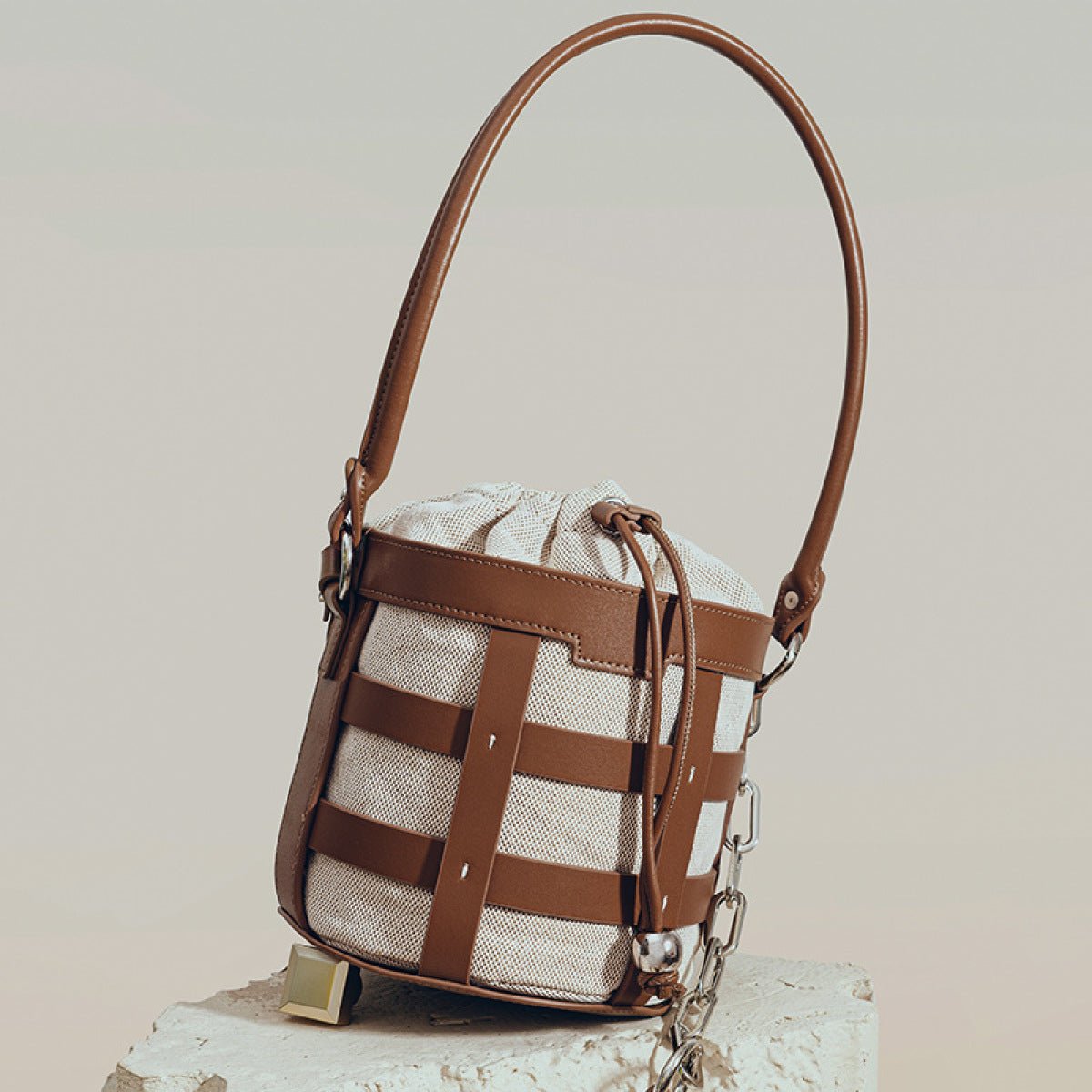 Large-Capacity Round Bucket Shoulder Bag - Shah S. Sahota