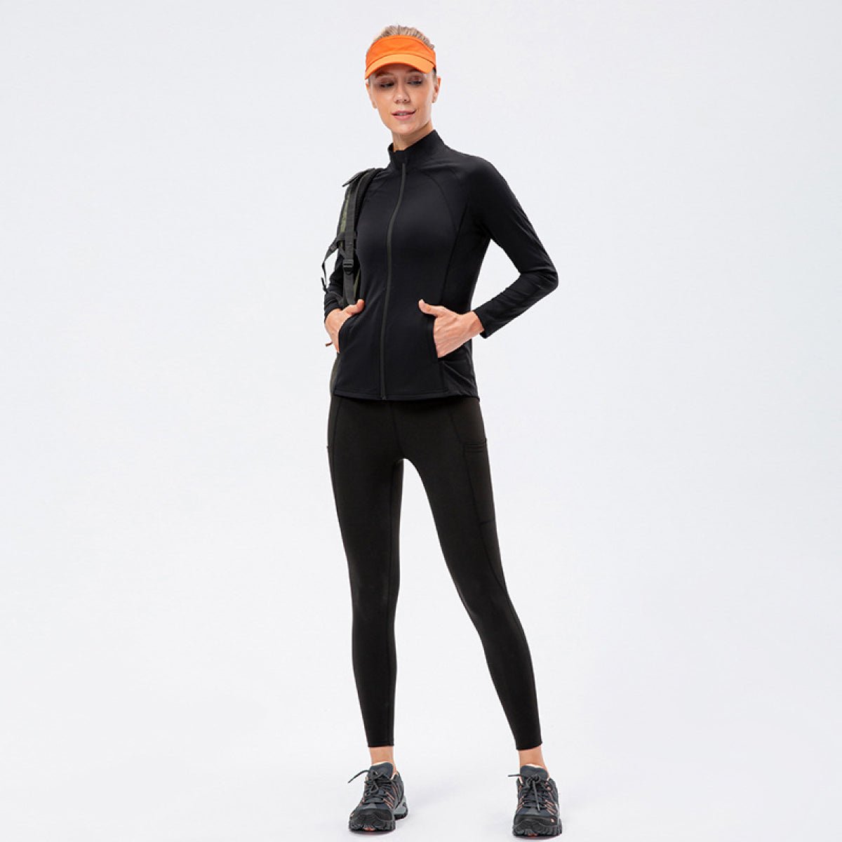 Tight Elastic Zipper Up Track Jacket With Pockets - Shah S. Sahota