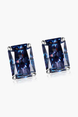 2 Carat Rectangle Moissanite 4-Prong Stud Earrings - Shah S. Sahota