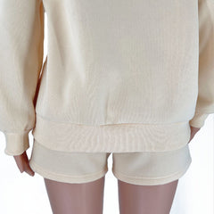 Stand-Up Collar Zipper Pullover Long-Sleeved Sweatshirts & Tie Shorts Lounge Sets - Shah S. Sahota