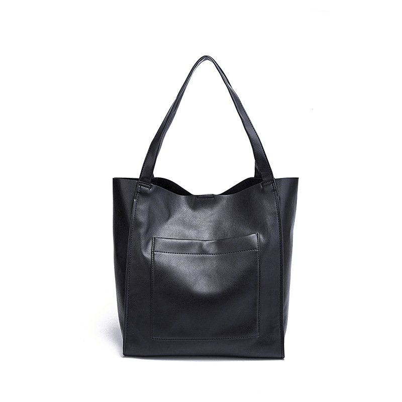 Retro Large Capacity Waxy Leather Tote Bag - Shah S. Sahota