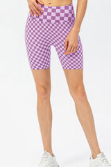Checkerboard Exposed Seam Biker Shorts - Shah S. Sahota