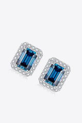 2 Carat Moissanite Stud Earrings in Indigo - Shah S. Sahota