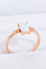 Rectangle Natural Moonstone Ring - Shah S. Sahota