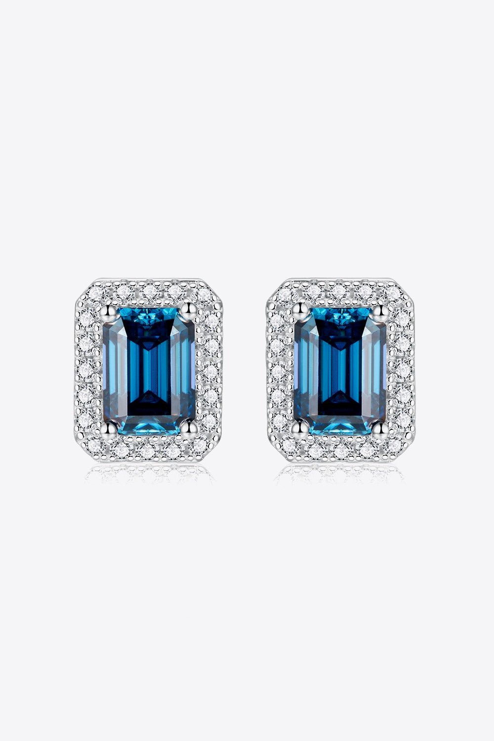 2 Carat Moissanite Stud Earrings in Indigo - Shah S. Sahota