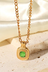18K Gold Plated Inlaid Rhinestone Pendant Necklace - Shah S. Sahota