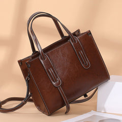 High-Capacity Oil Wax Cowhide Zipper Tote - Shah S. Sahota