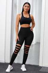 High Waist Cutout Yoga Leggings - Shah S. Sahota