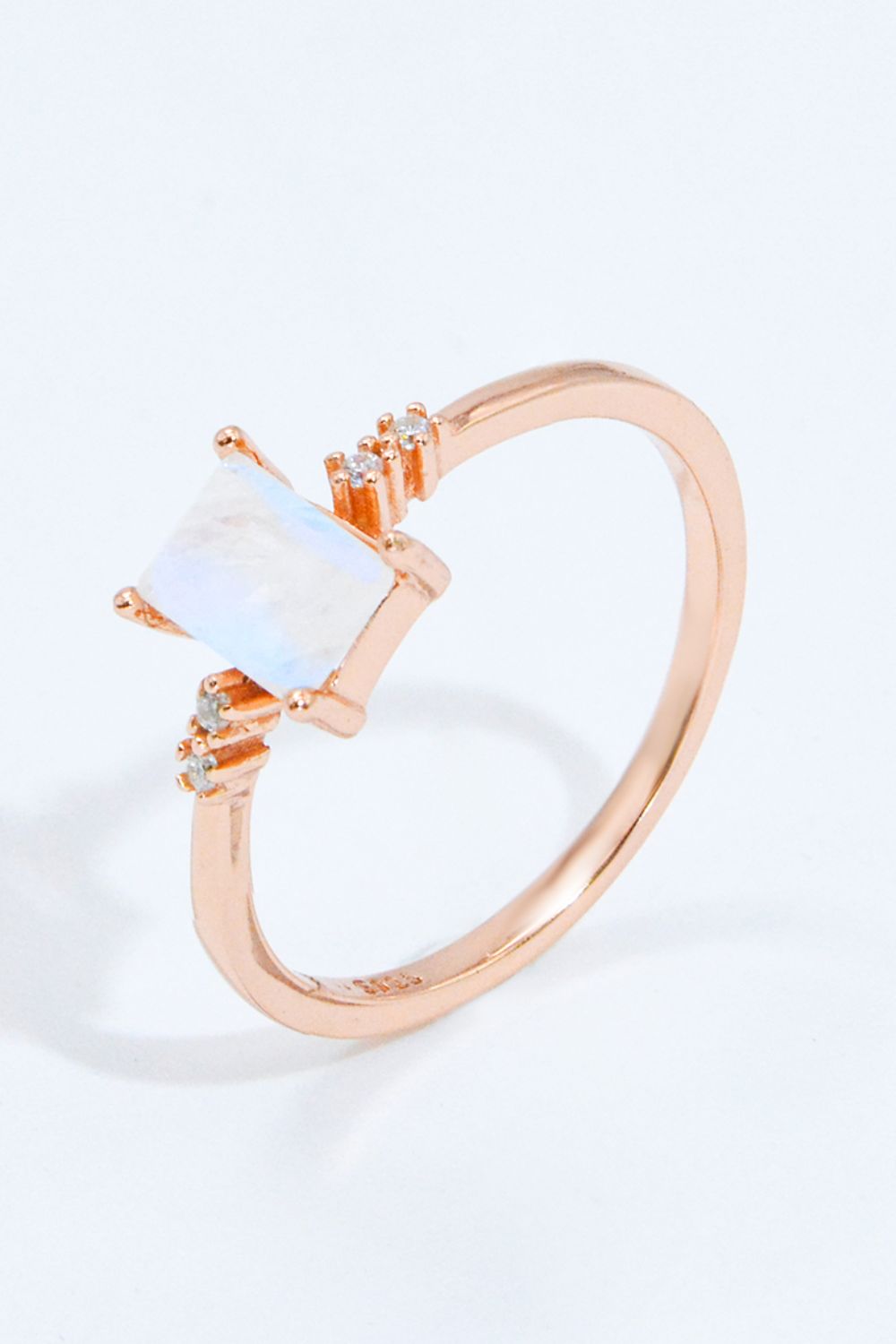Rectangle Natural Moonstone Ring - Shah S. Sahota