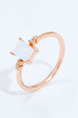 Rectangle Natural Moonstone Ring - Shah S. Sahota
