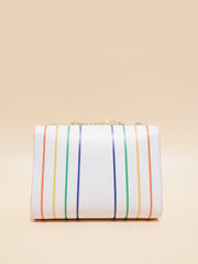 Retro Rainbow Striped Chain Crossbody Bag - Shah S. Sahota