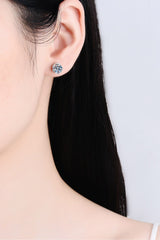 2 Carat Moissanite Rhodium-Plated Stud Earrings - Shah S. Sahota
